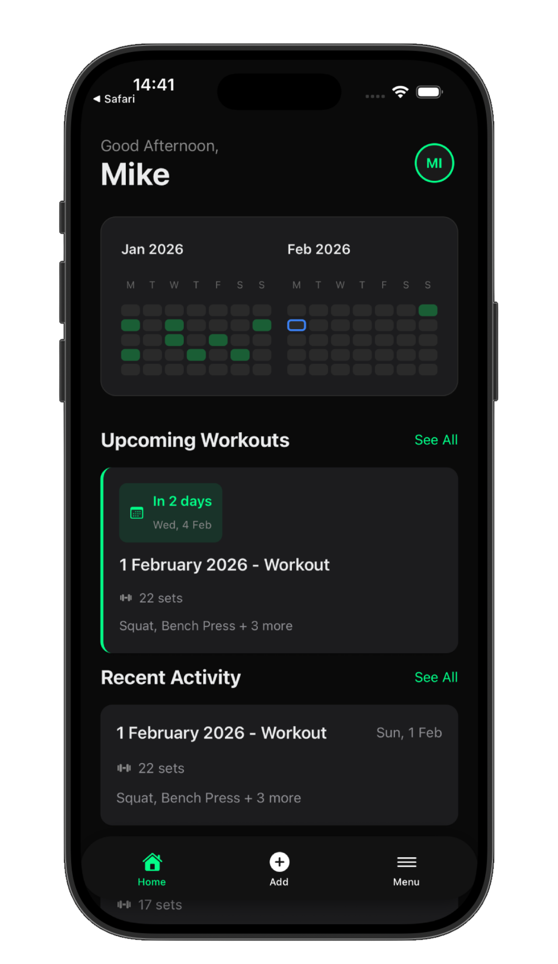 GymNote fitness tracking app - log workouts in seconds with natural language input